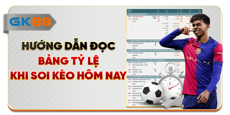 Hướng dẫn đọc bảng tỷ lệ khi soi kèo hôm nay