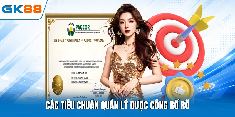 Các tiêu chuẩn quản lý được công bố rõ